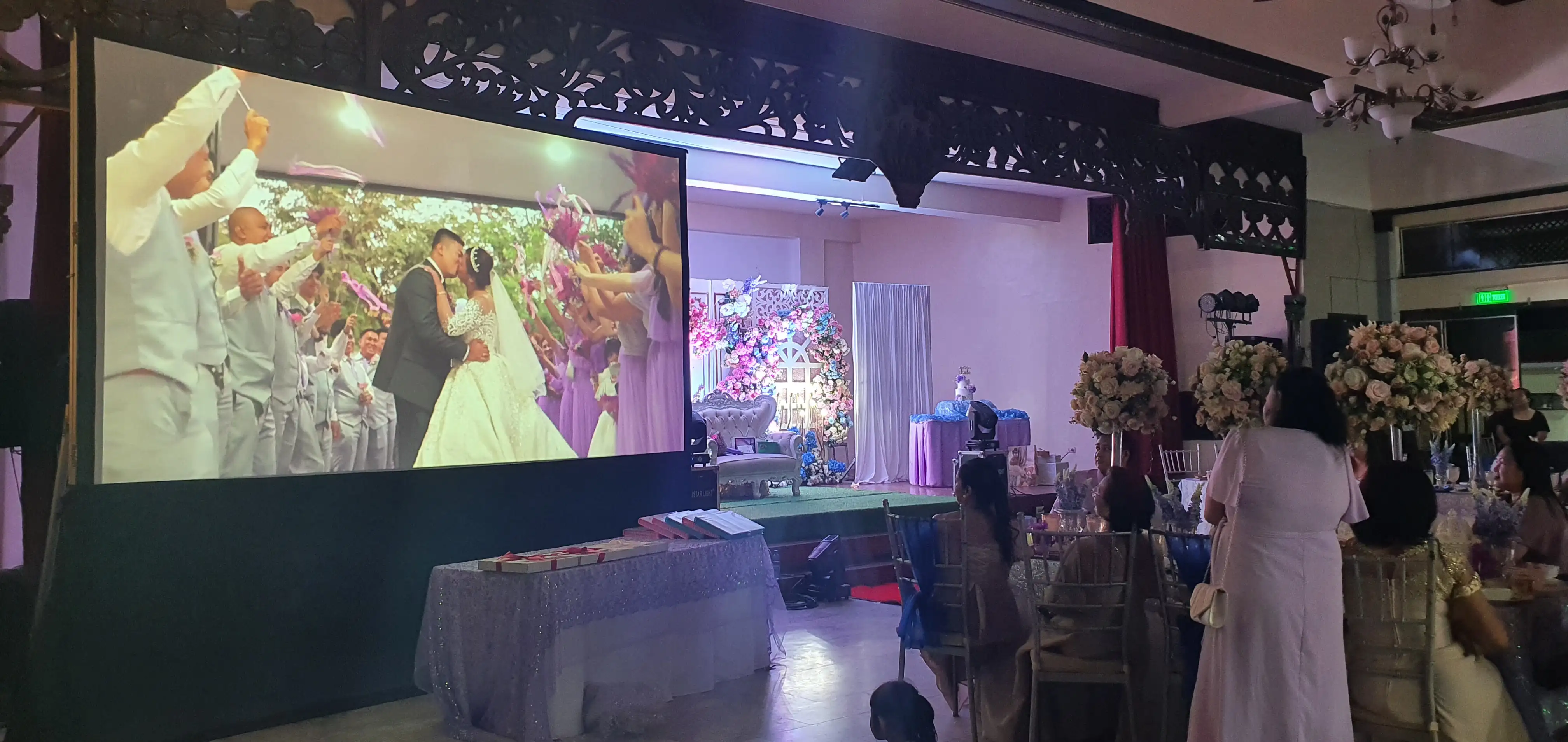 Wedding celebration projection visuals